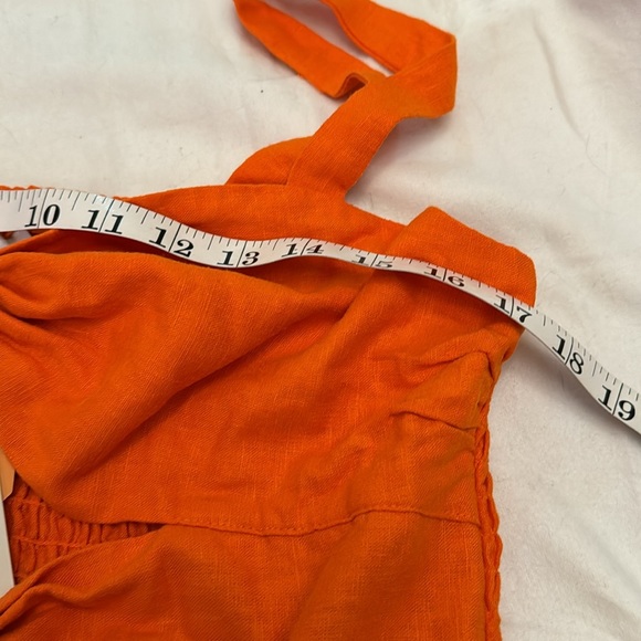 Orange, Fe Noel for Target, Dress. Size Large. Midi. Linen/Rayon Side Pockets - Picture 4 of 12